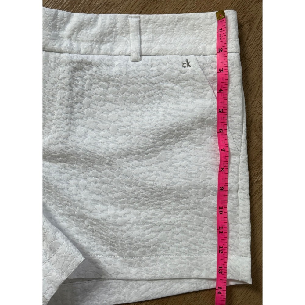 Calvin Klein Women's White Textured Shorts Size 14 Career‎ Casual Pockets NWT - Picture 13 of 13